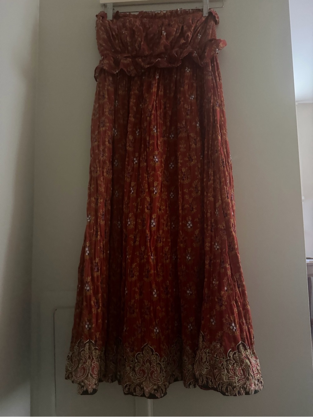 Plenty by Tracy Reese Rust Floral Strapless High-Low Skirt - Picture 2 of 4
